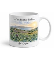 Urla Enginar Tarlaları İzmir Hatırası Seramik Kupa Bardak Hediye