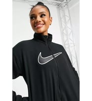 Nike Dri-Fit Swoosh Graphic Running Full-Zip Kadın Ceket (Siyah)