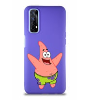 Realme 7 Soft Premier Kapak Patrick Yıldız Tasarımlı Silikon Kılıf - Mor (Şeffaf)