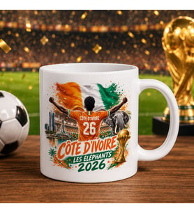 BK Gift Ekvator Taraftar Temalı 2026 Dünya Kupası Tasarımlı Beyaz Kupa Bardak