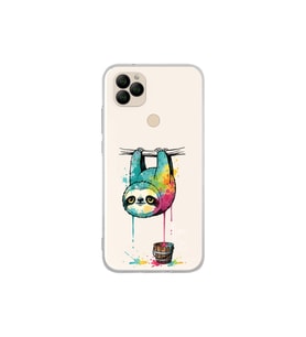 General Mobile GM 22S ile Uyumlu Splash Tembel Hayvan Tasarımlı Şeffaf Silikon Kılıf