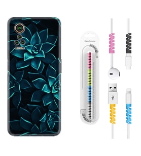 General Mobile GM 21 Pro GM 22 Pro Plus Kılıf Kablo Koruma Spiral Silikon Mistik Çiçekler 1650