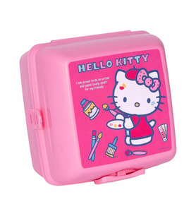 Hello Kitty Beslenme Kutusu Pembe 4 Bölmeli Kız Figürlü 1 Adet Yemek Saklama Kabı Pembe Beslenme Çantası