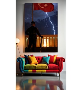 ANITKABİR V1 Ev Duvar Salon Güzellik Salonu Ofis Dükkan Dekarasyon Kanvas Tablo (Çok Renkli)