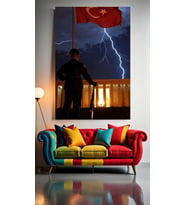 ANITKABİR V1 Ev Duvar Salon Güzellik Salonu Ofis Dükkan Dekarasyon Kanvas Tablo (Çok Renkli)