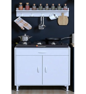 Eliusta Yankı 56 cm Derinlik 75 cm Genişlikte Dolap Baharat Raflı Set Üstü Ocak Uyumlu 758856 cm Dolap (Beyaz)