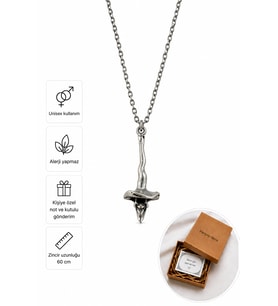 Cadı Şapkası Figürlü Fantastik Unisex Kolye – Karanlık Stil Metal Zincirli Aksesuar