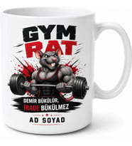 Gym Rat Yazılı Komik Fitness Baskılı Kupa Bardak Spor Hediye