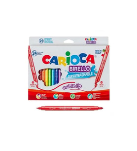 CARIOCA 41521 BIRELLO SÜPER YIKANABİLİR ÇİFT TARAFLI KEÇELİ BOYA KALEMİ 24'LÜ