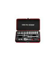 Cer-Pa Norm 4000 30 1417 ¼" 17 Parça Lokma Anahtar Takımı (Kırmızı)
