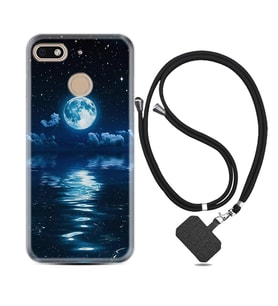 General Mobile GM8 Go GM9 GM20 Pro Plus Kılıf Boyun Askılı Silikon Night Moon 1133