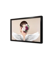 Melek Kanatlı Kadın Çerçeveli Mdf Tablo
