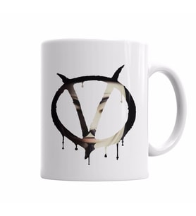 Symbol V With Mask V For Vendetta Kupa Bardak Porselen