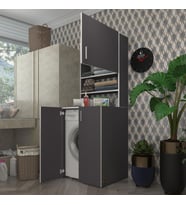 Kenzlife çamaşır makinesi dolabı kasparov gri 180*066*55-20 banyo kapaklı arkalıksız (Karışık)
