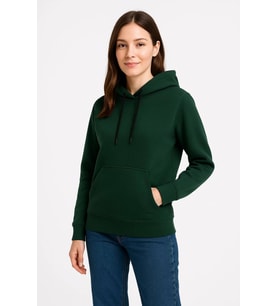 Üç İplik Kapüşonlu Kanguru Çepli SweatShirt Hoodie - Haki
