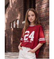 LCW Kids Bordo Baskılı Kız Çocuk Tişört