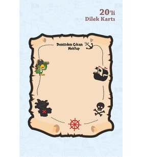 Korsan Konsepti Doğum Günü * Dilek Kartı 20'li