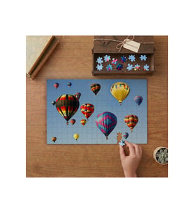 Renkli Sıcak Hava Balonları Tasarımı 240 parça Ahşap Puzzle Ahşap Kutuda MP11391
