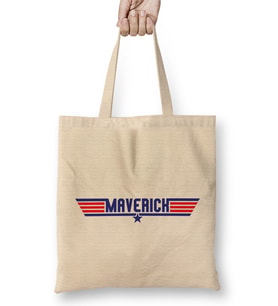 Top Gun Maverick Text Bez Çanta Uzun Saplı