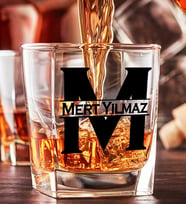 Kişiye Özel Baş Harf ve İsimli Viski Bardağı
