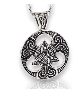 Trinity Mitolojik Viking Nordik İskandinav Çelik Zincirli Metal Erkek Kolye Q0979