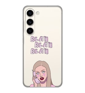 Samsung Galaxy S23 Uyumlu Blah Blah Blah Mean Girls Desenli Şeffaf Telefon Kılıfı