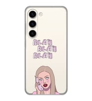 Samsung Galaxy S23 Uyumlu Blah Blah Blah Mean Girls Desenli Şeffaf Telefon Kılıfı
