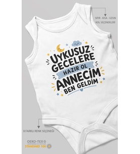 Anneye Özel Sıfır Kollu Bebek Zıbını %100 Pamuk
