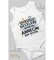 Anneye Özel Sıfır Kollu Bebek Zıbını %100 Pamuk