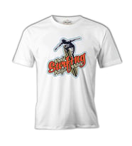 Surf Board Surfing Pacific Waves Beyaz Erkek Tshirt