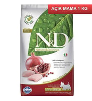 ND Tahılsız Tavuklu Narlı Yetişkin Mini Irk Köpek Mama 1 Kg AÇIK