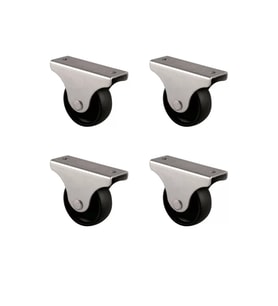 Furç Sabit Teker - 38MM - Siyah HKS229 - 4 Adet