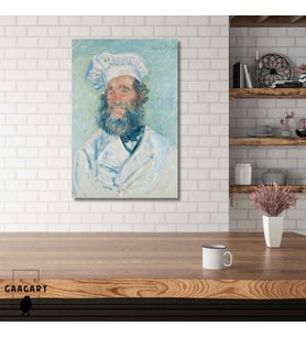 Tekli Dikey Kanvas Tablo Ünlü Eserler Claude Monet Der Koch Monsieur Paul