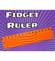 3D Baskı Dokunsal Fidget Cetveli - Kabartmalı Stres ve Odaklanma Oyuncağı - Turuncu