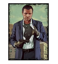 ekart Gta 5 Michael Modern Ahşap Tablo 32cm X44cm