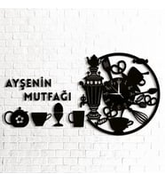 SEMAVER MUTFAK DUVAR SAATİ VE  DUVAR DEKOR  KOMBİNİ KİŞİYE ÖZEL
