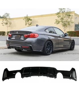 F33 Difüzör Parlak Siyah Plastik Sağ Sol Tek Çıkışlı 2013-2020 4 Serisi Arka-difizör-bodykit-ek