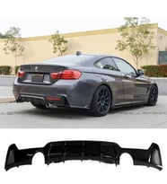 F33 Difüzör Parlak Siyah Plastik Sağ Sol Tek Çıkışlı 2013-2020 4 Serisi Arka-difizör-bodykit-ek