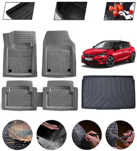 Opel Corsa F 2019-2025 Uyumlu Paspas Araca Özel Bagaj Havuzu MBS Gri