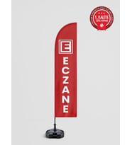 Eczane Logolu Yelken Bayrak Set - Raşel Kumaş 1. Kalite