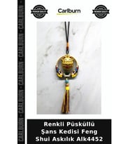 Özel Üretim Aksesuar Renkli Püsküllü Şans Kedisi Feng Shui Askılık Alk4452