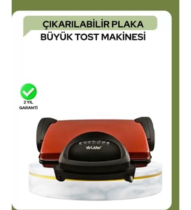 2000 Watt Teflon Tost Makinesi – Geniş Plaka, Ayarlanabilir Isı, Kolay Temizlik