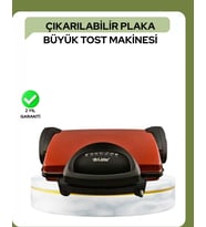 2000 Watt Teflon Tost Makinesi – Geniş Plaka, Ayarlanabilir Isı, Kolay Temizlik