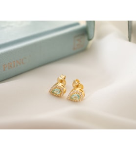 925 Ayar Gümüş Mart Ayı Doğum Taşı ( Aquamarine  ) Damla Küpe