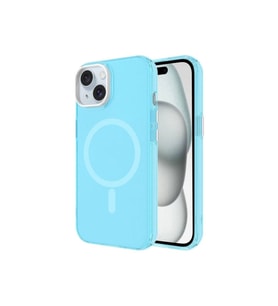 Apple iPhone 15 Plus Uyumlu Kılıf Zore M-safe Şarj Özellikli Buzlu Transparan C-Pro Sert Kapak (Mavi)