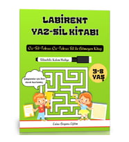 3-8 Yaş Çocuklar İçin Labirent YAZ-SİL Kitabı (Kalem Hediyeli)