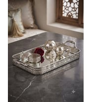 PANALI METAL DEKORATİF TEPSİ KÜÇÜK BOY 51 x 21 cm