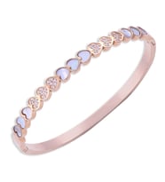 Çelik Kelepçeli Kadın Bileklik CB 5003 Kalpli Model Rose Gold