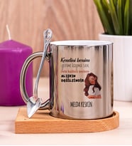 Kişiye Özel Alışıkın Değilsindir Tasarım Esprili Ahşap Altlıklı Silver Kupa