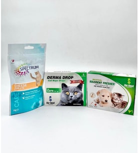 Kediler için EnseDamla + Ağız Damlası + Peynirli vitamin tablet (Karışık)